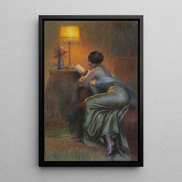 Reproduction of the painting The Novel - Delphin Enjolras