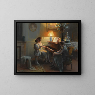 The singing lesson - Delphin Enjolras — framed artwork on a wall