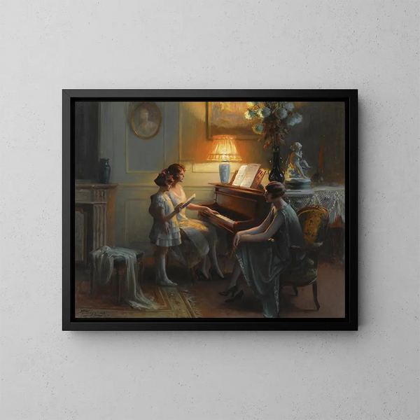 The singing lesson - Delphin Enjolras — framed artwork on a wall
