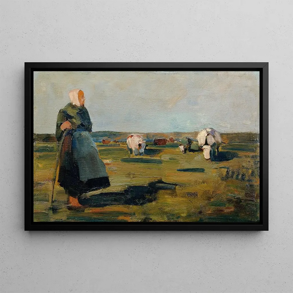 At the pasture - Demeter Koko — framed artwork on a wall