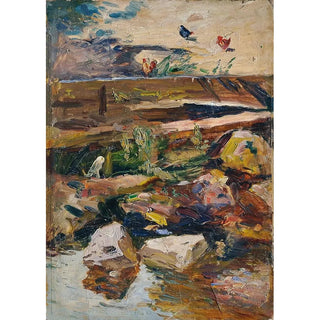 Rive avec poules - Demeter Koko — artwork view