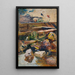 Rive avec poules - Demeter Koko — framed artwork on a wall