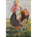 Reproduction of the painting Farmhouse Painting with calf - Demeter Koko
