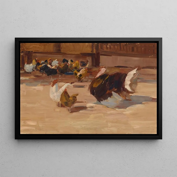 Low Farmyard Painting - Demeter Koko — framed artwork on a wall
