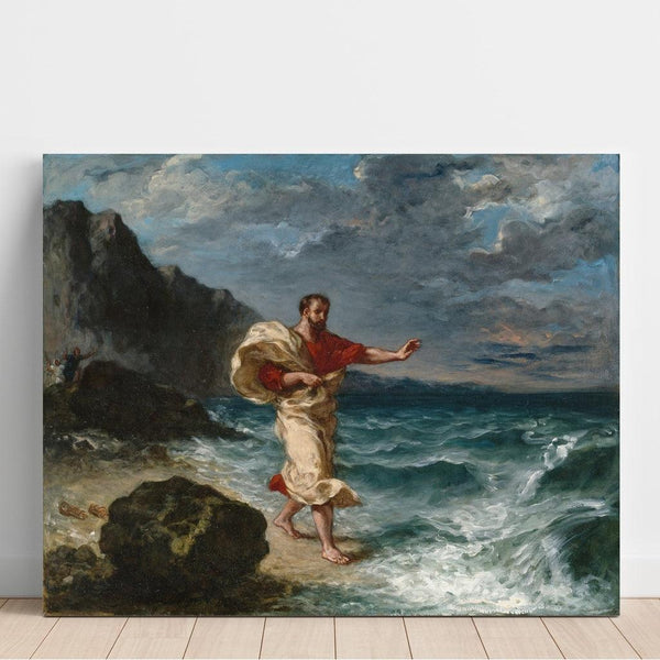 Reproduction of the painting Demosthenes by the sea - Eugène Delacroix