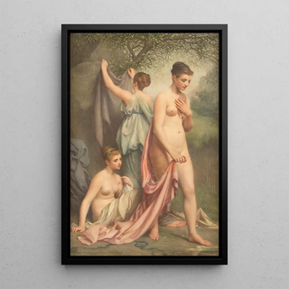 Three women bathing - Denis Ernest Bastien — framed artwork on a wall