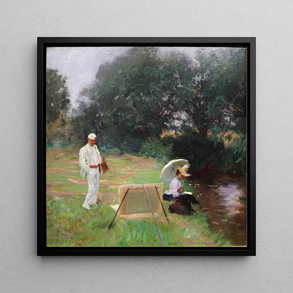 Dennis Miller Bunker painting at Calcot - John Singer Sargent — framed artwork on a wall