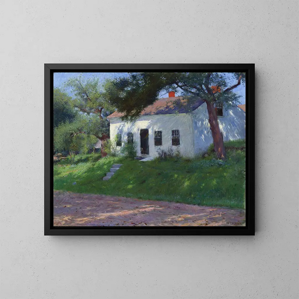 Cottage at the Roadside - Dennis Miller Bunker — framed artwork on a wall