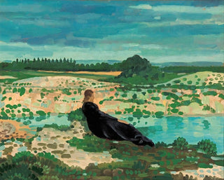 Lyndra au bord du bassin bleu, Dorset - Derwent Lees — artwork view