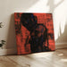 Reproduction of the painting of Dark Heads on Red Background - Christian Rohlfs