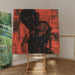 Reproduction of the painting of Dark Heads on Red Background - Christian Rohlfs