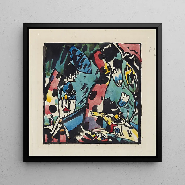 Design for the woodcut Archer - Wassily Kandinsky — framed artwork on a wall