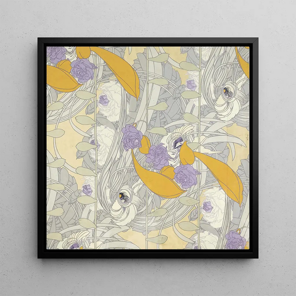 Flower Drawing Painting - Georges de Feure — framed artwork on a wall