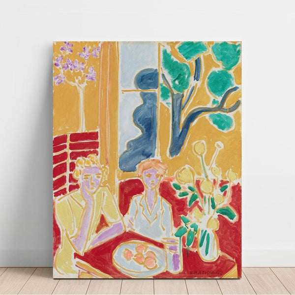 Reproduction of the painting Two Girls, Yellow and Red Background - Henri Matisse