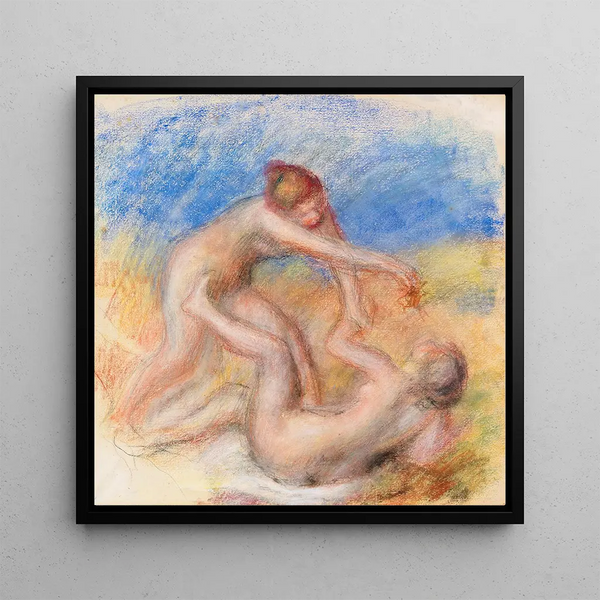 Two Nudes - Pierre-Auguste Renoir — framed artwork on a wall