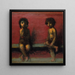 Two children sitting - Hans Von Mares — framed artwork on a wall
