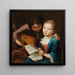 Two children making music - Gottfried Eichler the Elder — framed artwork on a wall