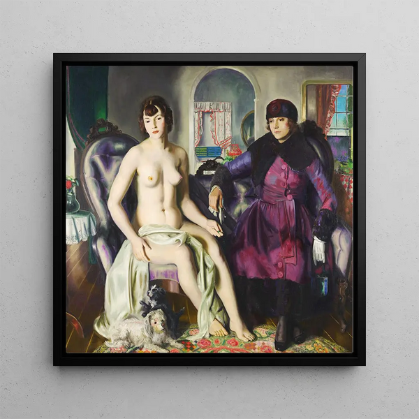 Two Women - George Wesley Bellows — framed artwork on a wall