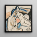 Two women sitting in a studio - Ernst Ludwig Kirchner — framed artwork on a wall