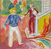 Two women near the veranda steps - Edvard Munch — artwork view