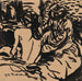 Two Nudes on a Bed, Isabella and a Young Girl - Ernst Ludwig Kirchner — displayed in an interior