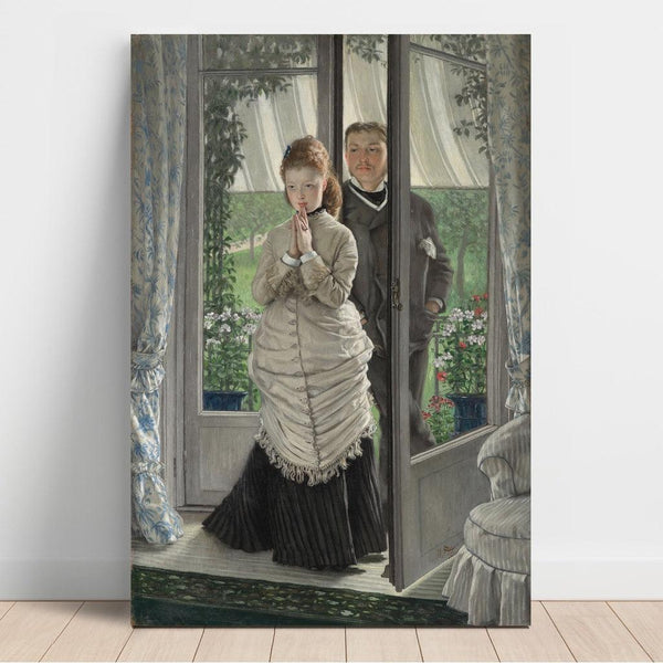 Reproduction of the painting Two characters in front of a door (The proposal) - James Tissot