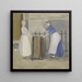 Two maids beating a rug in front of a town hall - Johan Antonie de Jonge — framed artwork on a wall