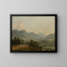Landscape painting extended with wide valley and distant mountains - DeWitt Clinton Boutelle — framed artwork on a wall