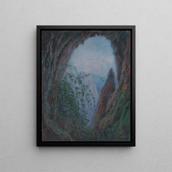 Landscape rocky painting - Dezider Czader — framed artwork on a wall