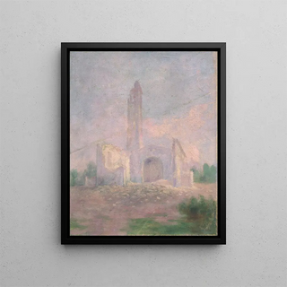 Ruins of a church - Dezider Czader — framed artwork on a wall