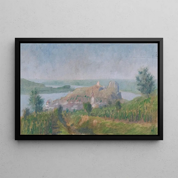Marine Landscape Painting - Dezider Czader — framed artwork on a wall