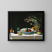 Nature morte avec bouteille et fruits - Dezső Czigány — framed artwork on a wall