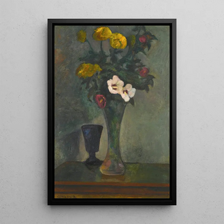 Nature morte avec des fleurs - Dezső Czigány — framed artwork on a wall