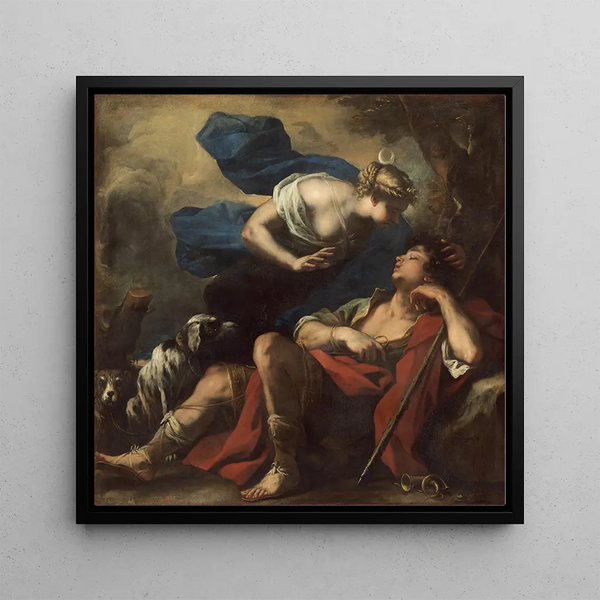 Diane et Endymion - Luca Giordano — framed artwork on a wall