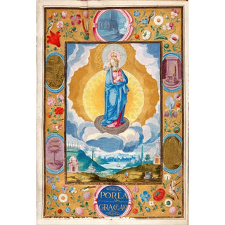 Reproduction of the painting of the Immaculate Conception in the Charte exécutoire de chevalerie of Arias Pardo de Cela - Diego Gómez
