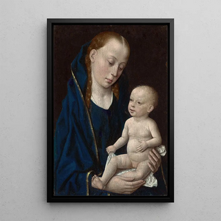 Virgin and Child Painting - Dieric Bouts — framed artwork on a wall