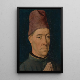 Portrait of a Man - Dieric Bouts — framed artwork on a wall