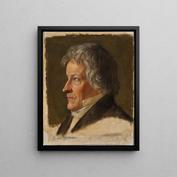 Portrait of Thorvaldsen - Dietrich Wilhelm Lindau — framed artwork on a wall