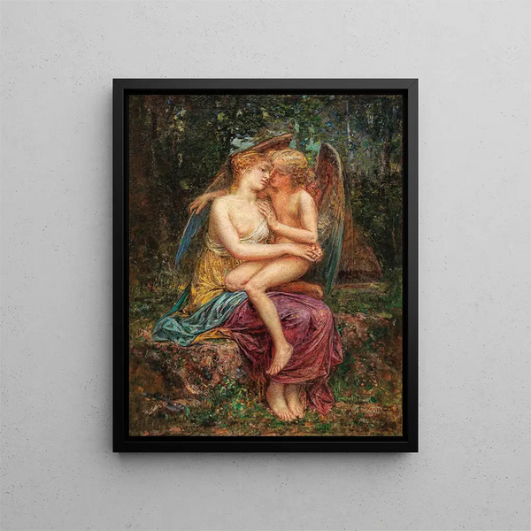 Eros and Psyche - Diogène Maillart — framed artwork on a wall