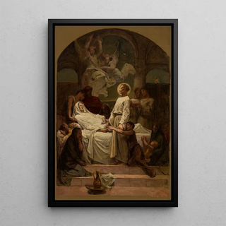 La mort de sainte Monique - Diogène Maillart — framed artwork on a wall