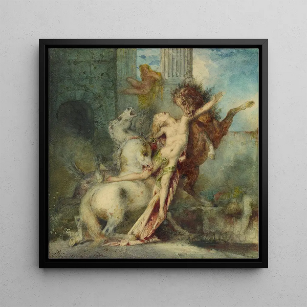 Diomède dévoré par des chevaux - Gustave Moreau — framed artwork on a wall
