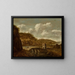 Mountain Landscape Painting with a Bridge - Dionijs Verburg — framed artwork on a wall