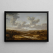 Large river landscape painting - Dionijs Verburgh — framed artwork on a wall