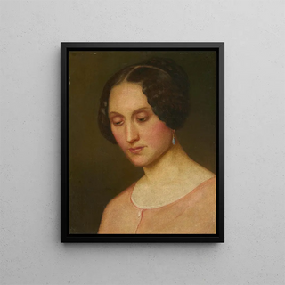 Portrait of the artist's woman - Dionys Ganter — framed artwork on a wall