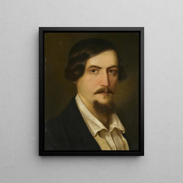 Self-portrait painting - Dionys Ganter — framed artwork on a wall