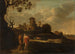 Landscape painting with shepherds and livestock - Dirck Dalens — artwork view