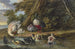 Two Ducks with Their Chicks by the Water's Edge - Dirck Dalens III — artwork view