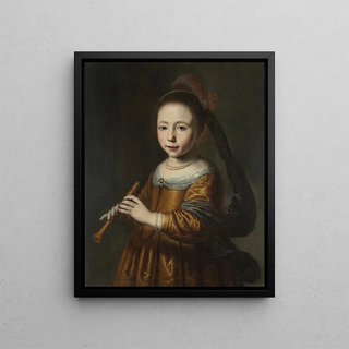 Portrait of Elizabeth Spiegel - Dirck Dircksz van Santvoort — framed artwork on a wall