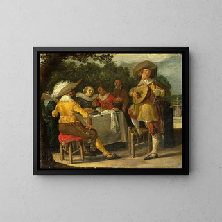 A Festivity in the Open Air - Dirck Hals — framed artwork on a wall