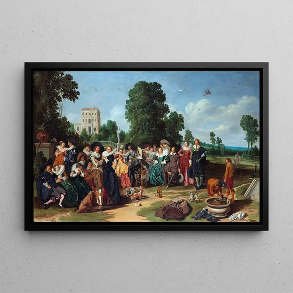 La Fête champêtre - Dirck Hals — framed artwork on a wall